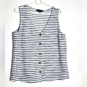Sanctuary Blue and White Striped Button-Down Top